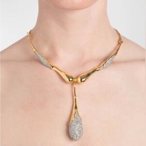 NEW Solanales Crystal Teardrop Collar Necklace Gold Alexis Bittar STYLE M31